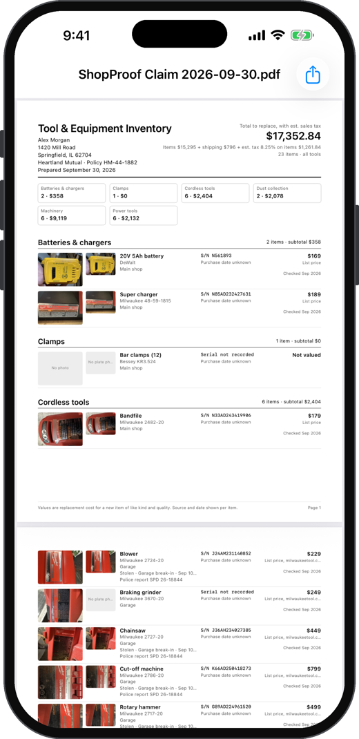 One tap. A report your insurer can use.